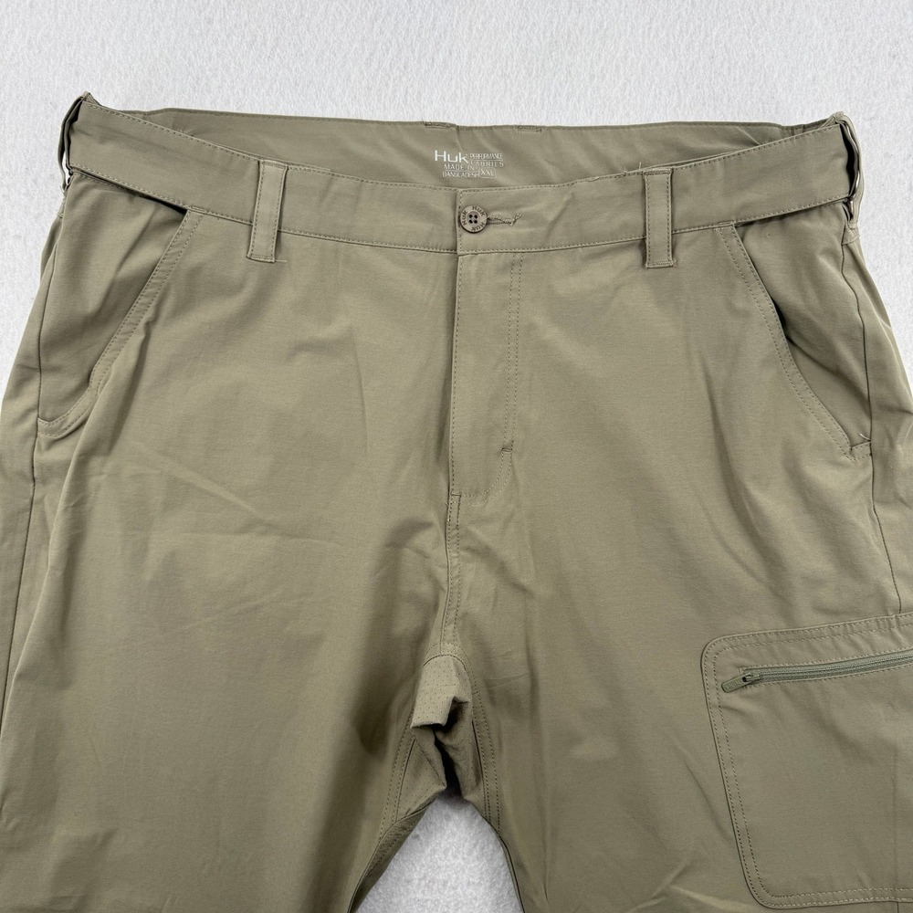 Huk Performance Fishing Pants Mens XXL Khaki Tan Stretch Utility Outdoor Pant
